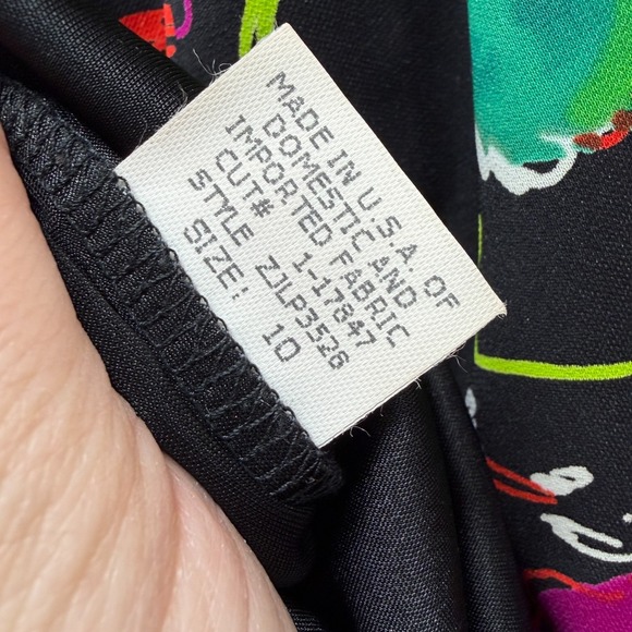 David Meister Halter Asymmetrical Dress Women's 10 Black Pink Floral Sleeveless - Picture 4 of 15